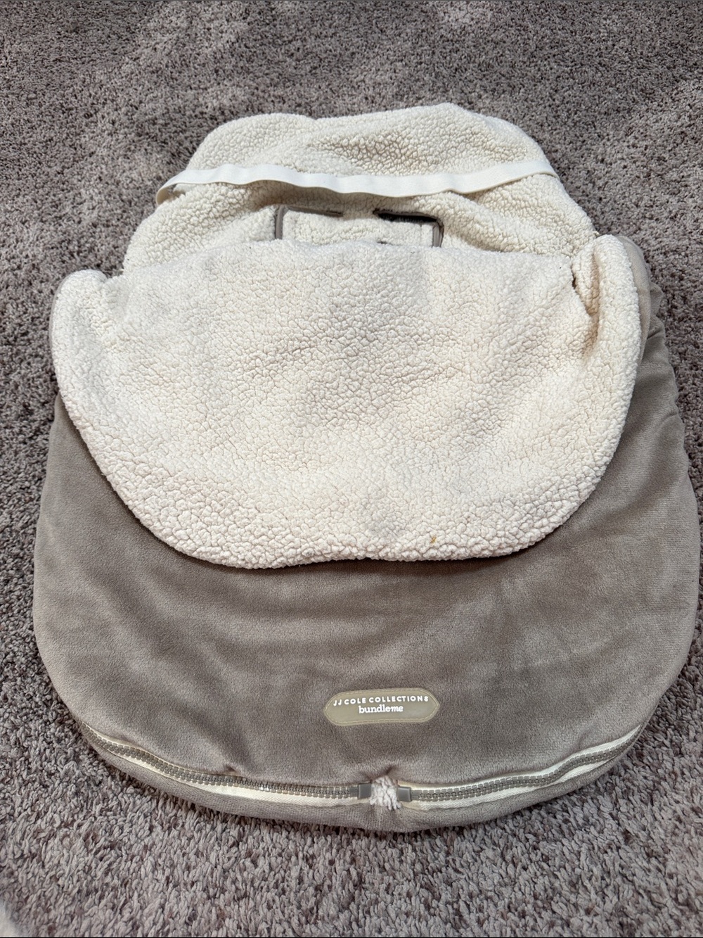 JJ Cole Cream & Taupe Sherpa Baby Footmuff